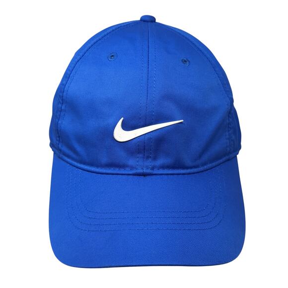 Nike Strapback Baseball Cap Blue One Size Adjustable Embroidered Swoosh 6 Panel - Picture 1 of 9